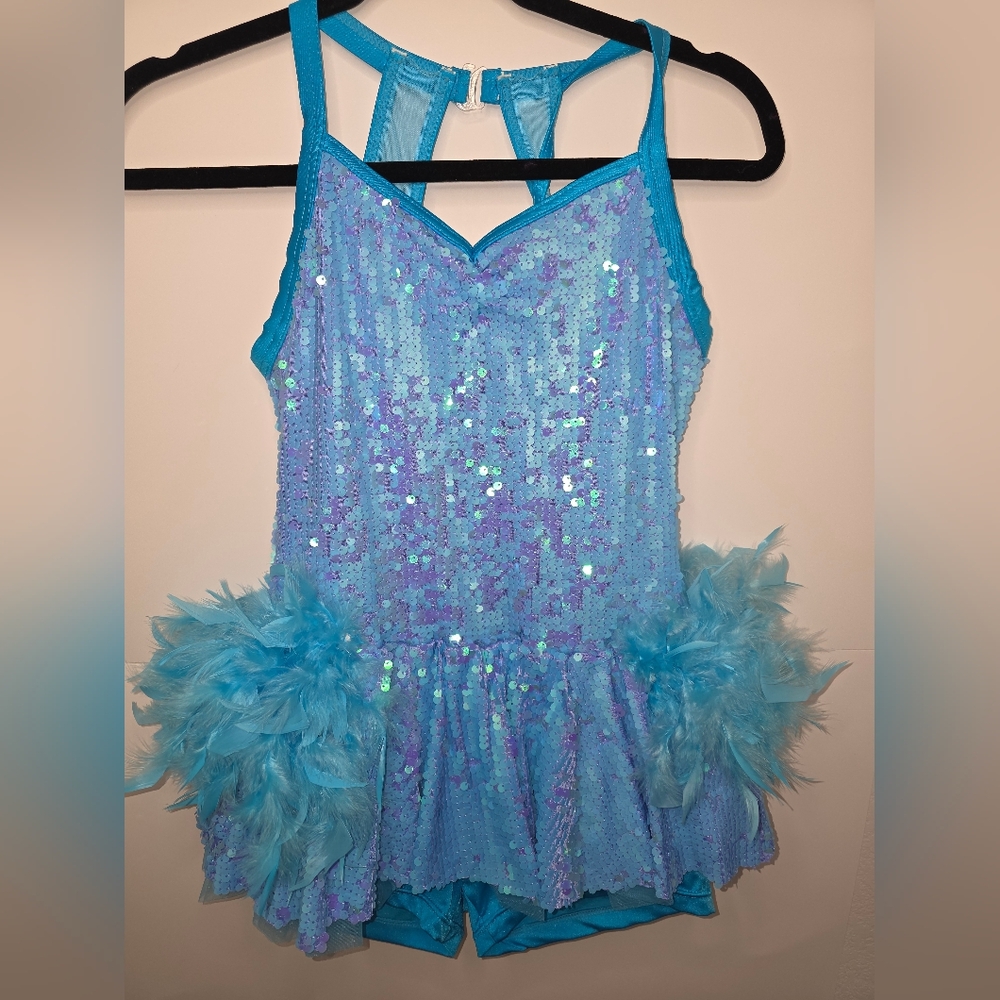 Weissman Shimmering Aqua Kids Dance Costume